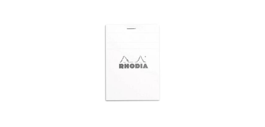 Rhodia N°12, geniet blok 8,5x12 cm, 80 blad klein geruit 5x5, 80g - Wit