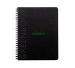 Rhodiactive Greenbook ligné, A5+, perf.6 trous, papier recyclé 90g FSC® - Noir