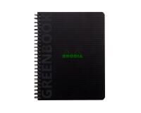 Rhodiactive Greenbook ligné, A5+, perf.6 trous, papier recyclé 90g FSC® - Noir