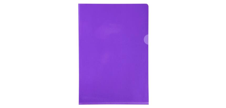 Etui carton de 100 pochettes coin PVC lisse haute résistance 13/100e - A4 - Violet