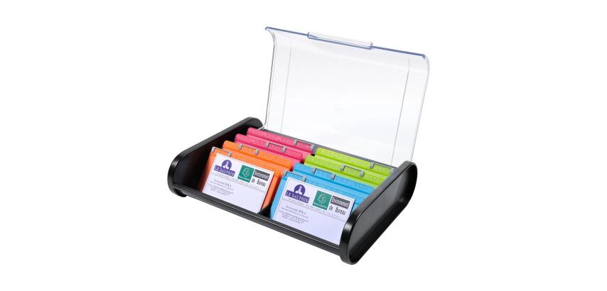 A-Z BUSINESS CARD FILE TOPLINE black/gre