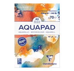 Bloc de papier aquarelle AQUAPAD, 300 g/m2,A5
