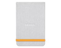 Rhodiarama Webnotepad rembordé rigide A5 192 pages ligné microperforé papier ivoire 90g fermeture élastique - Argent