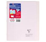 Cahier piqué Koverbook 17x22cm 96 pages ligné + marge couverture polypropylène transparent - Assortis