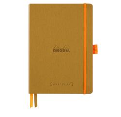 Rhodiarama Goalbook A5 met softcover, 120 blad gestippeld ivoorkleurig papier van 90g - Goud