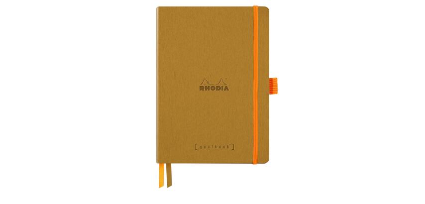 Rhodiarama Goalbook souple A5 240 pages dot papier ivoire 90g - Or