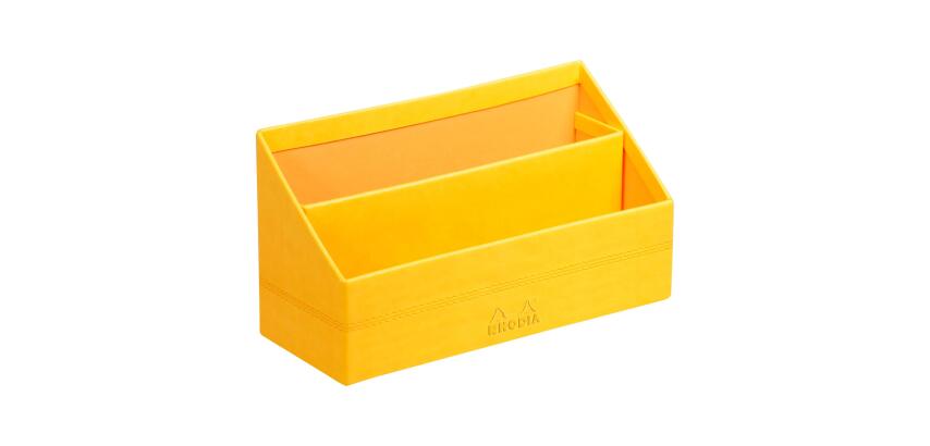 Rhodiarama brievenhouder in Italiaans kunstleer 25x10x14 cm - Daffodil