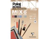 PaintON MIX6 bloc collé 24F A4 250g assorti 6x4F