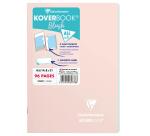 Koverbook Blush cahier piqué A5 96 pages ligné couverture polypropylène opaque bicolore. - Rose poudré/Menthe à l'eau