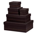 Rhodiarama set 5 boîtes gigognes simili cuir italien 44x34x16 cm
