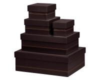 Rhodiarama set 5 boîtes gigognes simili cuir italien 44x34x16 cm - Noir