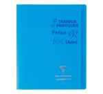 Cahier Travaux Pratiques piqué Koverbook 17x22cm 64 pages grands carreaux + uni 90 g couverture polypropylène transparent - Assortis