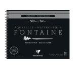Fontaine Noir album spiralé 12F 24x30cm 300g grain fin