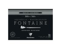 Fontaine Noir bloc collé 4 côtés 15F 18x26cm 300g grain fin