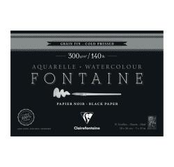 Fontaine Noir bloc collé 4 côtés 15F 18x26cm 300g grain fin