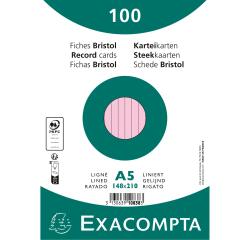 Fichas de cartulina bristol 205 g/m2 - Rayado - 148x210 mm