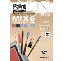 PaintON MIX6 bloc collé 24F A5 250g assorti 6x4F