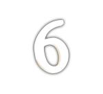 Small Number '6' 12cm - White