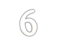 Petit chiffre 6 12cm - Blanc