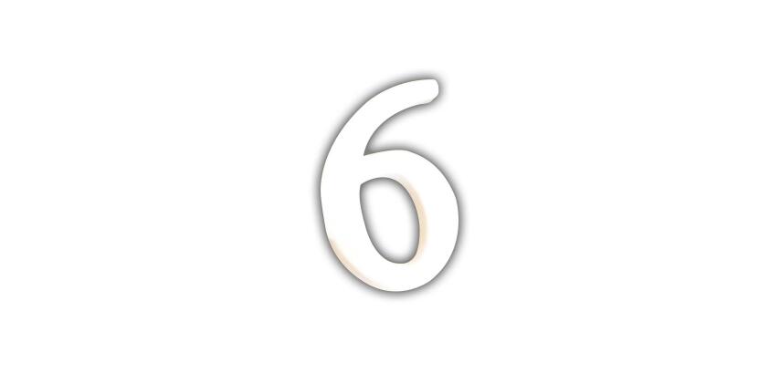 Petit chiffre 6 12cm - Blanc