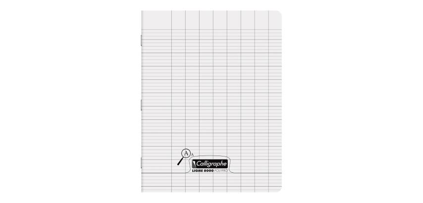 Cahier piqué 8000 POLYPRO Déficients visuels 17x22 cm 32 pages grands carreaux 4mm agrandi 16/16 90 g - Incolore