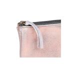PLUME Grande pochette 2 compartiments en Daim irisé 22x11cm - Cuivre