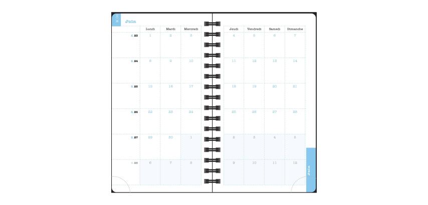 Recharge Agenda de poche Lady 16S spiralé 9 x 16 cm Semainier Janvier à Décembre 2027