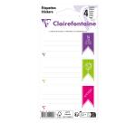 Sachet de 12 étiquettes adhésives assorties 33,5x75mm - motif imprimé