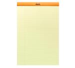 Bloc agrafé Rhodia Yellow N°19 21x31,8 cm 80 feuillets ligné avec marge 80g - Orange