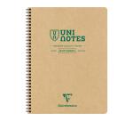 Cahier recyclé reliure intégrale Uninotes A4+ 160 pages détachables perforé 4 trous ligné couverture kraft - Assortis