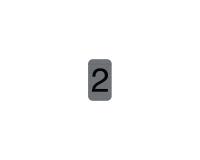 Plaque adhésive imitation Aluminium Chiffre 2 2,5x4,4 cm - Gris