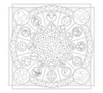 Carré 100% soie - 90x90cm Zodiac - Blanc