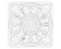 Carré 100% soie - 90x90cm Zodiac - Blanc