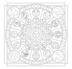 Carré 100% soie - 90x90cm Zodiac - Blanc
