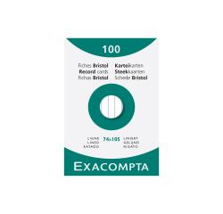 Estuche Exacompta de 100 fichas Exacompta cartulina bristol - horizontal sin taladro 74x105mm - Blanco