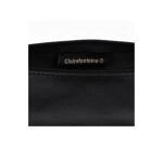 Runde Ledertasche, schwarz