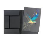 Rhodia Touch carton dessin 3 rabats, simili cuir italien noir avec fermeture par élastique - 32x45 cm - Noir