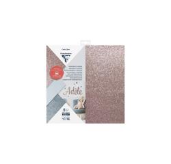 <strong>KLEEFBAAR GLITTERPAPIER</strong>, Set van 6 vellen 250g/m2 in formaat 30.5x30.5cm - Assortiment
