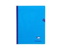 Cahier brochure cousue Mimesys 24x32cm 192 pages grands carreaux couverture polypropylène - Bleu