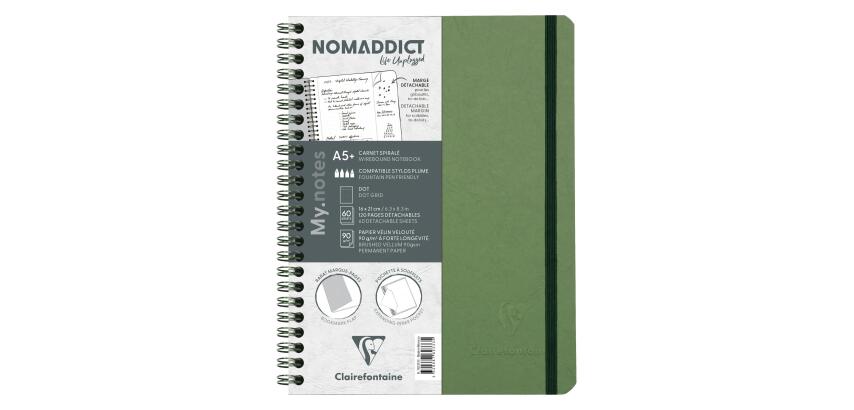 My.Notes Age Bag carnet reliure intégrale à marges détachables A5+ 120 pages détachables DOT + cadre en-tête - Vert