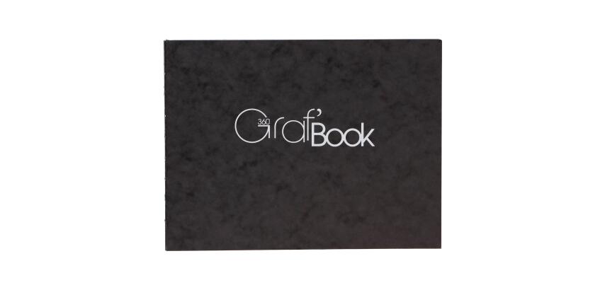 Graf'Book 360° carnet cousu dos brut 100F 15,2x21cm 100g I - Noir