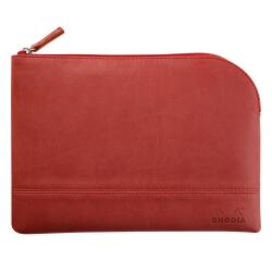 Rhodiarama etui met rits in kunstleer - maat M - 16x22 cm
