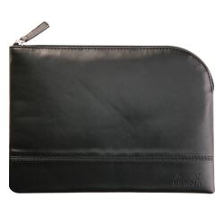 Rhodiarama etui met rits in kunstleer - maat M - 16x22 cm - Zwart