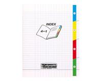 Cahier 4 index piqué 8000 POLYPRO17x22 cm 140 pages grands carreaux 90 g - Incolore