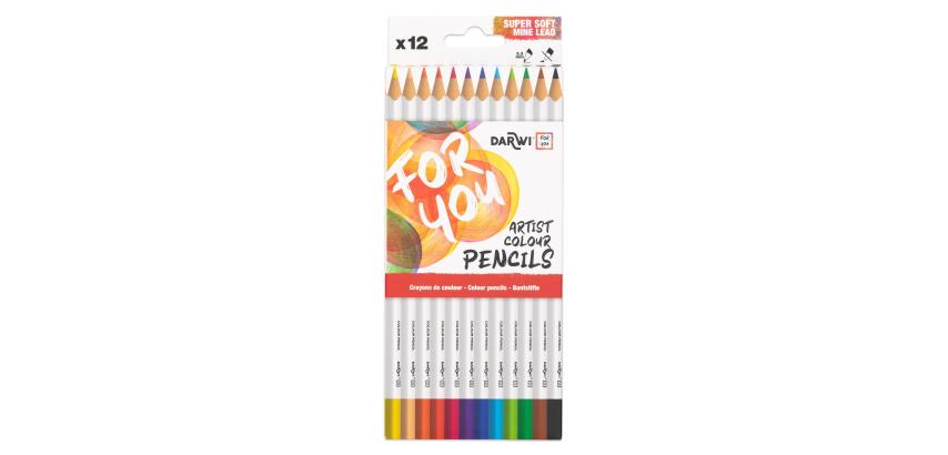 Darwi For You boite de 12 crayons de couleur standards - Assortiment