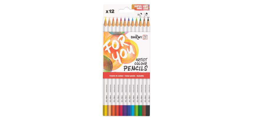 Darwi For You boite de 12 crayons de couleur standards - Assortiment