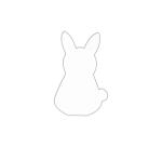 Weißes Pappmaché, Silhouette, Hase, 2,5x13,5x20,5 cm - Weiß