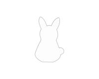 Rabbit Symbol 20.5cm - White