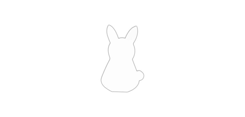 Symbole lapin 20.5cm - Blanc