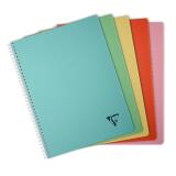Cahier reliure intégrale Linicolor ESSENCE A4 180 pages petits carreaux couverture plastique polypropyène rainuré - Assortis
